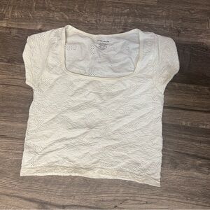 White Lace Short Sleeve Top